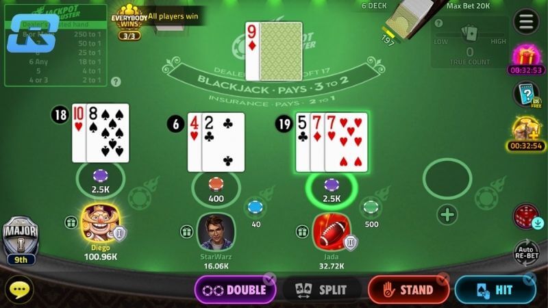 Người chơi phải nắm chắc cách tính điểm các lá bài trong Blackjack